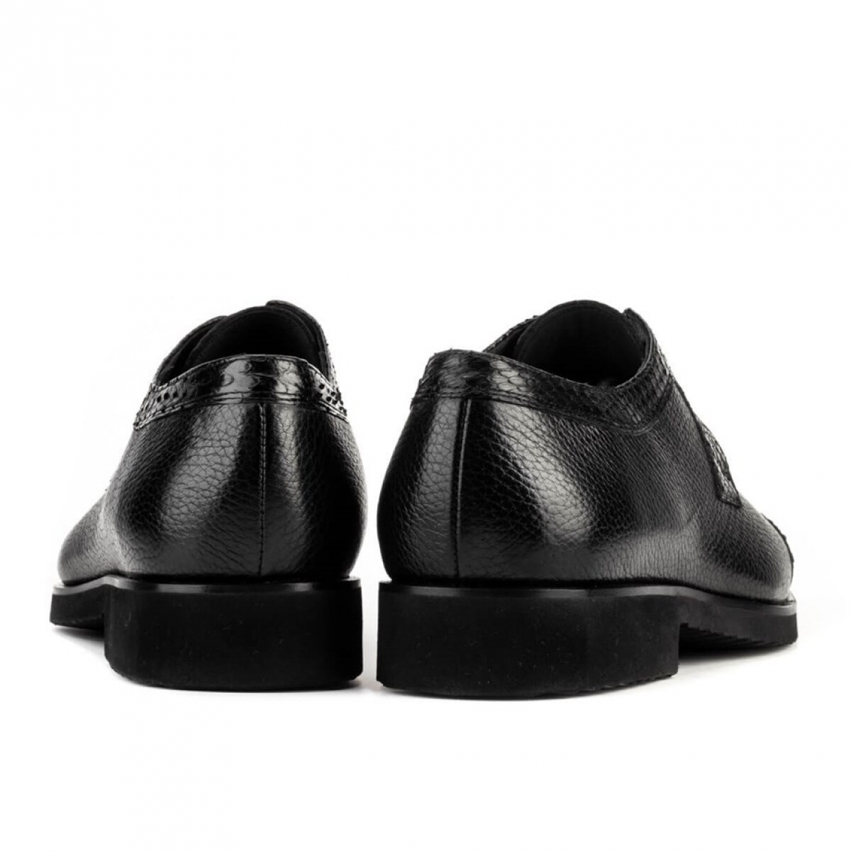 Flo Hakiki Deri Siyah Bağcıklı Erkek Klasik Ayakkabı. 4