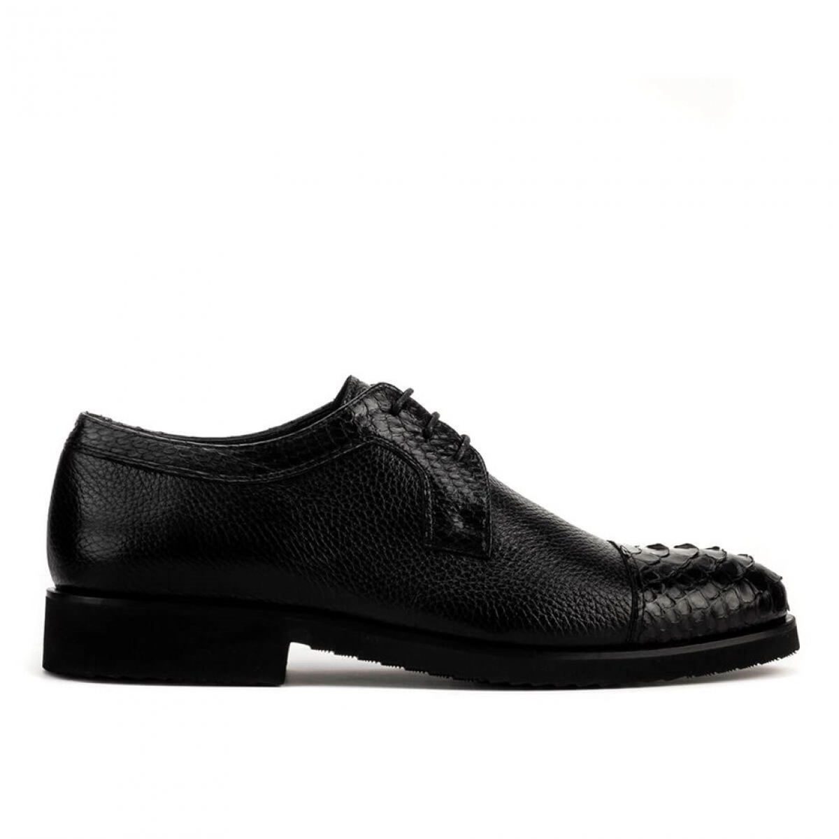 Flo Hakiki Deri Siyah Bağcıklı Erkek Klasik Ayakkabı. 2