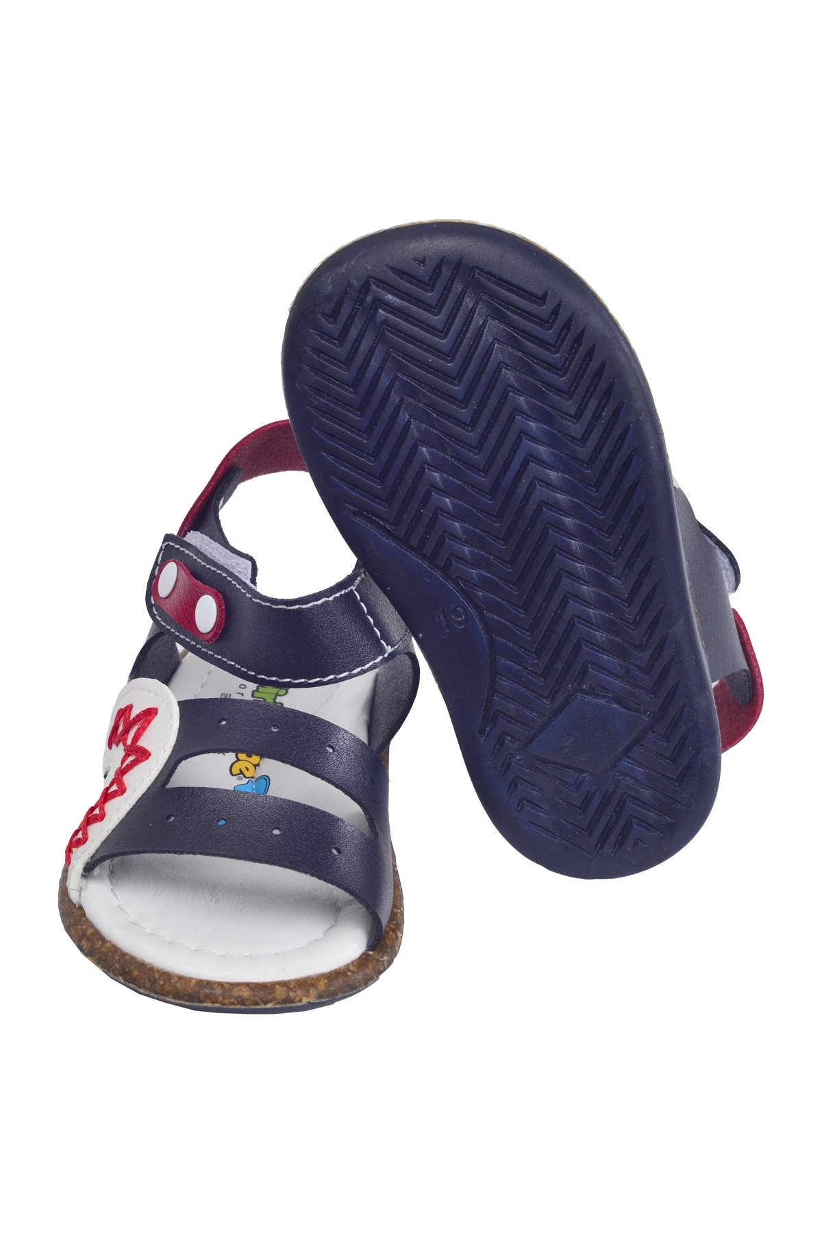 Erkek Çocuk İlk Adım Sandalet Şb 2340-49 Lacivert Beyaz Kırmızı - Görsel 4