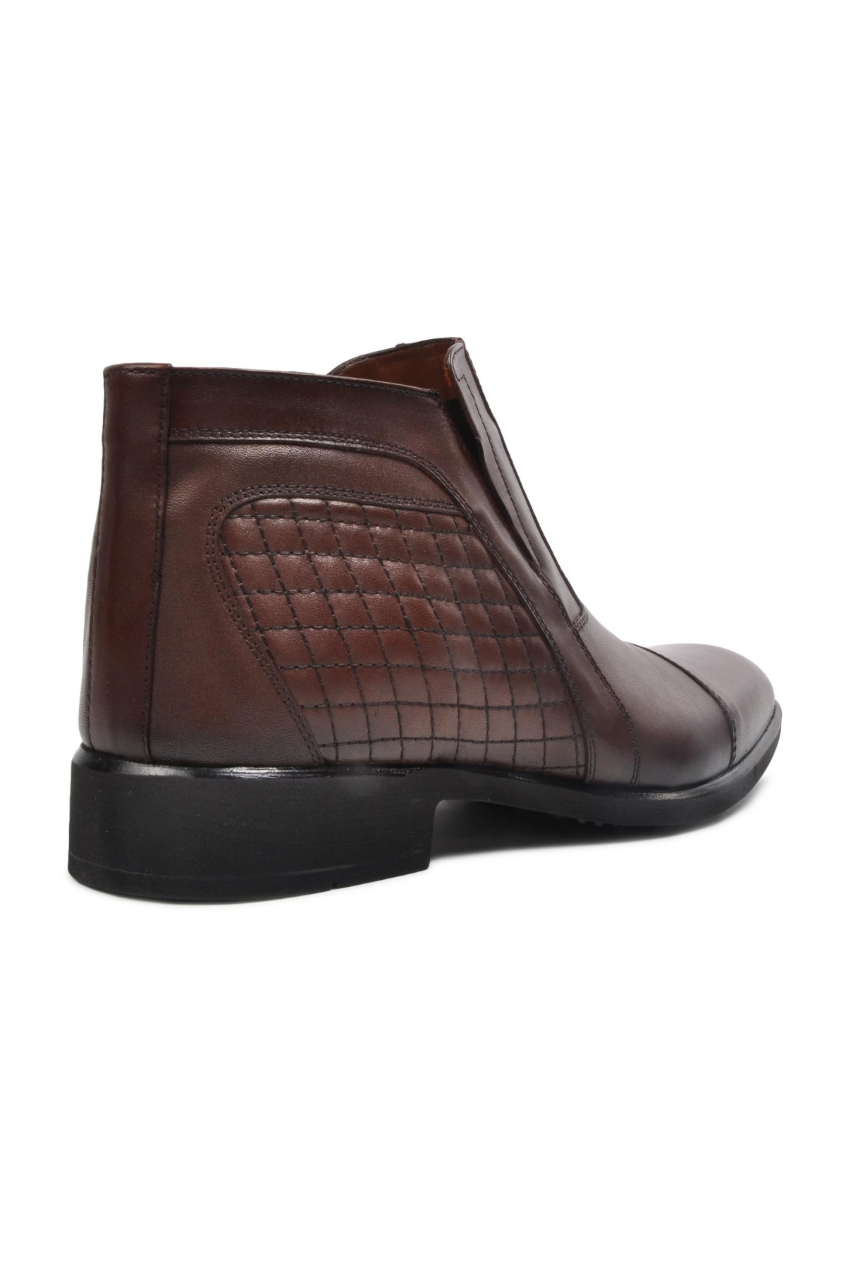 2356 Kahve Erkek Hakiki Deri Fermuarlı Bot - Görsel 5