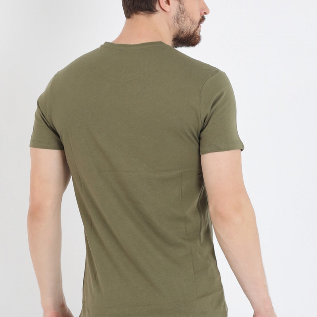 Flo Erkek Sıfır Yaka Regular Fit Basic T-Shirt. 4