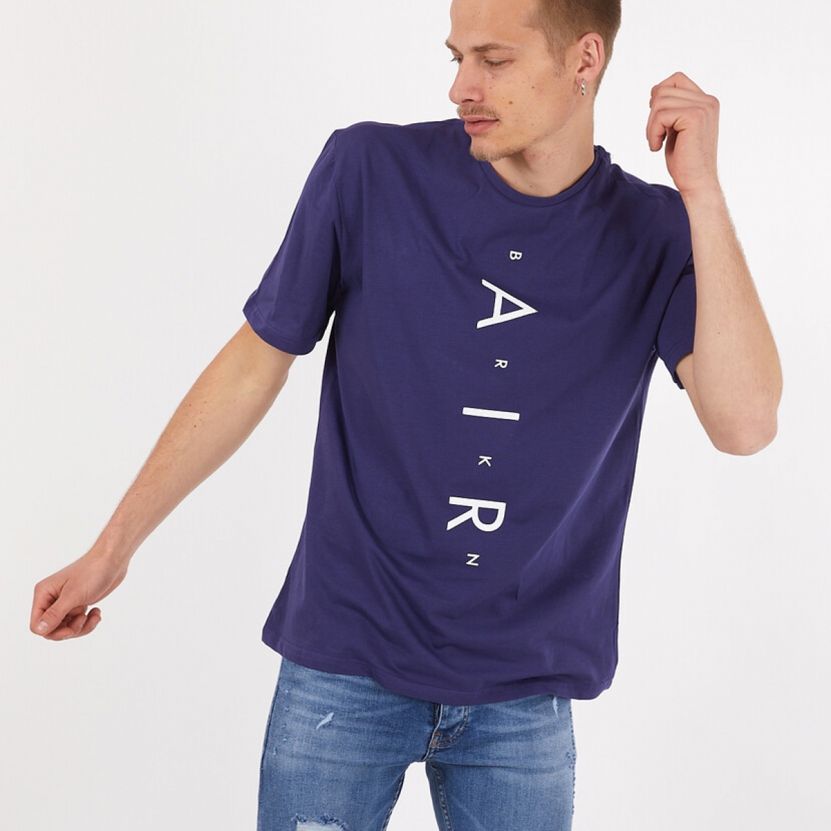 Flo Erkek Basic Oversize Air Baskılı Kısa Kol T-Shirt. 2
