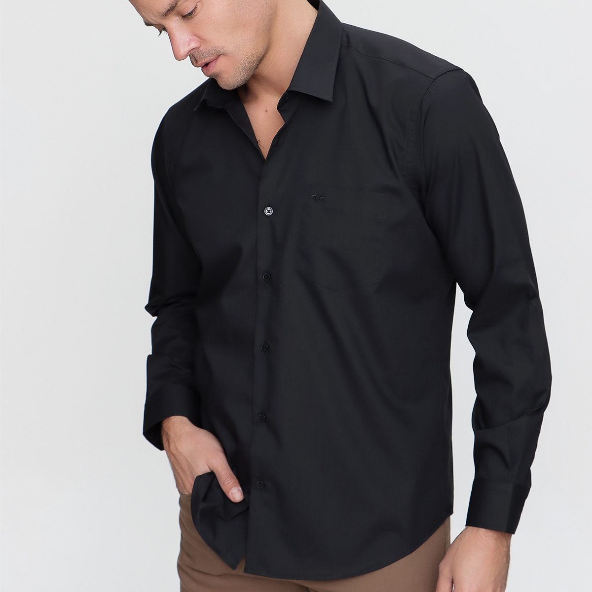Flo Erkek Elegance Regular Fit Gömlek Siyah. 4