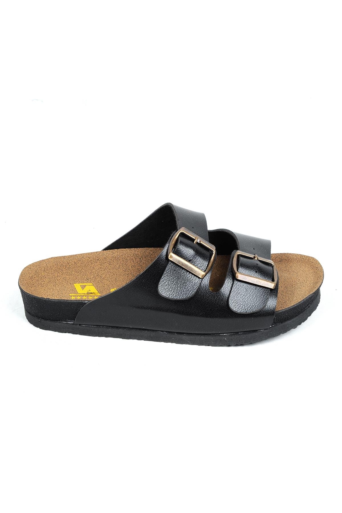 2025 Siyah Çift Toka Kadın Düz Terlik - Görsel 2