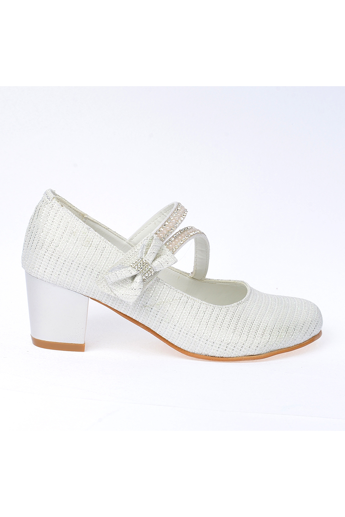 Aisha Günlük Kız Çocuk 4 Cm Topuklu Abiye Ayakkabı Sedef - Görsel 3