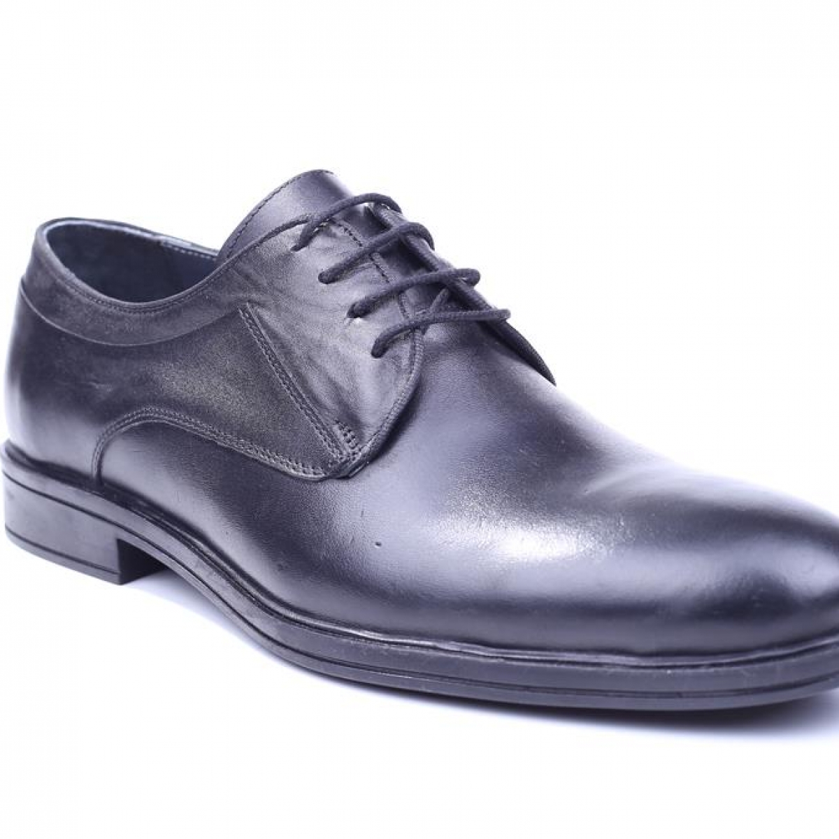 Flo Tardelli 4345 Siyah Büyük Numara Termo Taban Bağcıklı Hakiki Deri Erkek Ayakkabı. 1