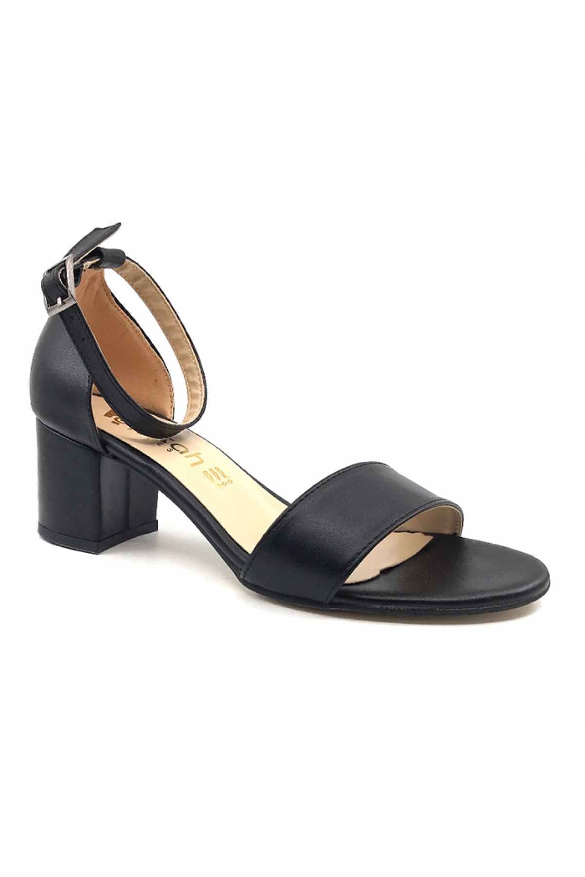 Ayakkabımood Gizzah Siyah 5Cm Bayan Tek Bant Topuklu Ayakkabı - Görsel 2