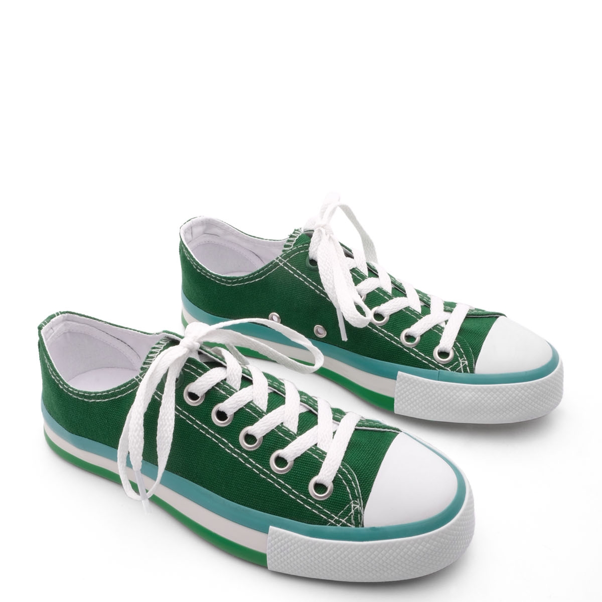 Flo Kadın Sneaker Keten Kumaş Bağcıklı Spor Ayakkabı Hesna Yeşil. 5