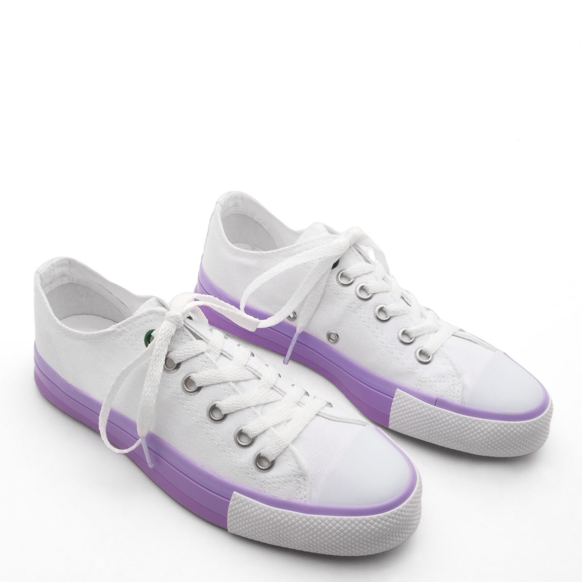 Flo Kadın Sneaker Keten Kumaş Bağcıklı Spor Ayakkabı Hesna Beyaz. 5