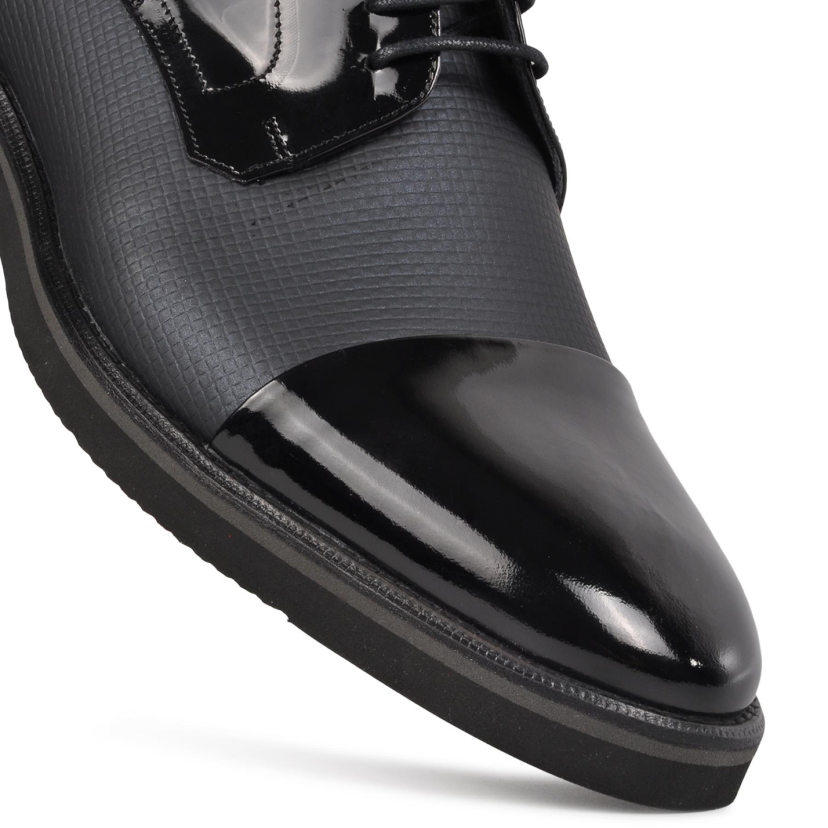 Flo 2583 Siyah-Siyah Rugan Hakiki Deri Erkek Klasik Ayakkabı. 2