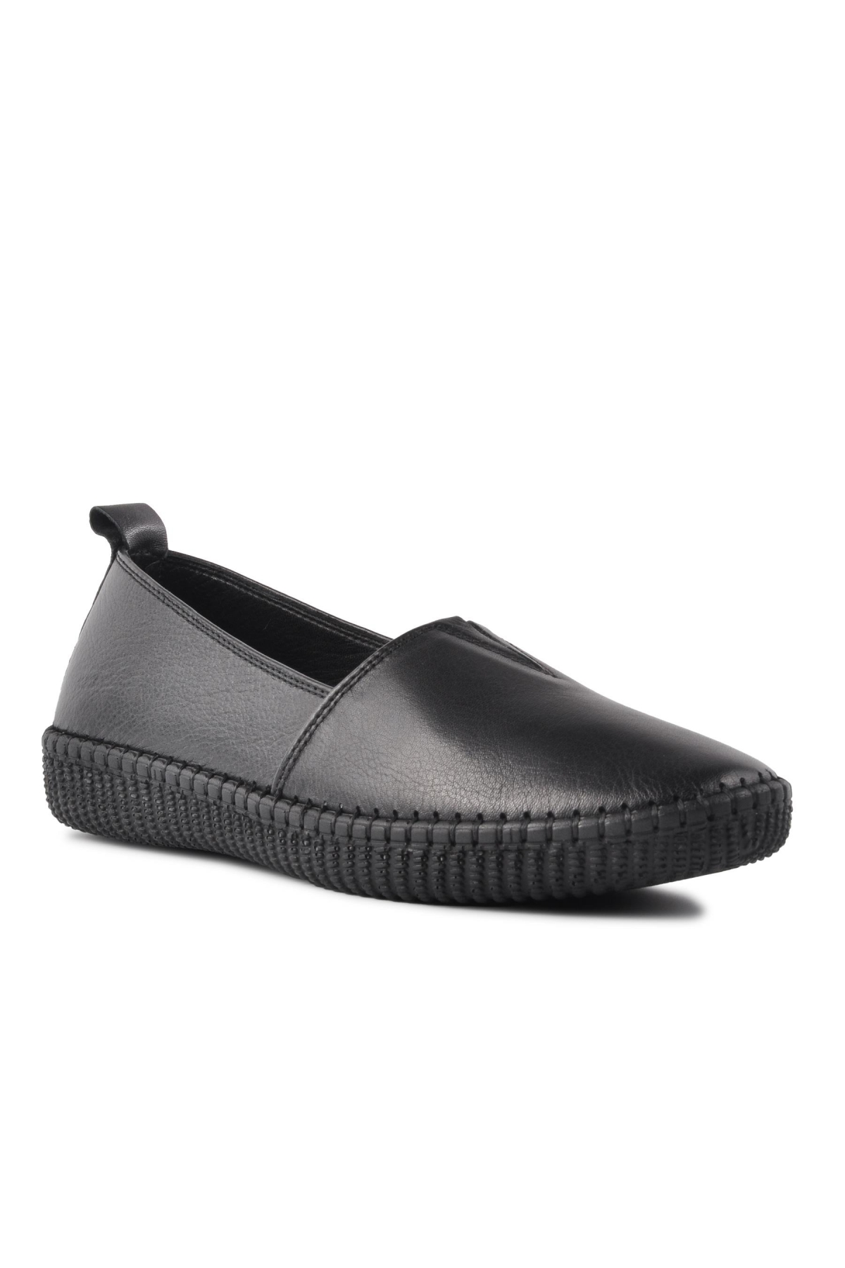 7233-1 Siyah Kadın Hakiki Deri Günlük Ayakkabı - Görsel 4