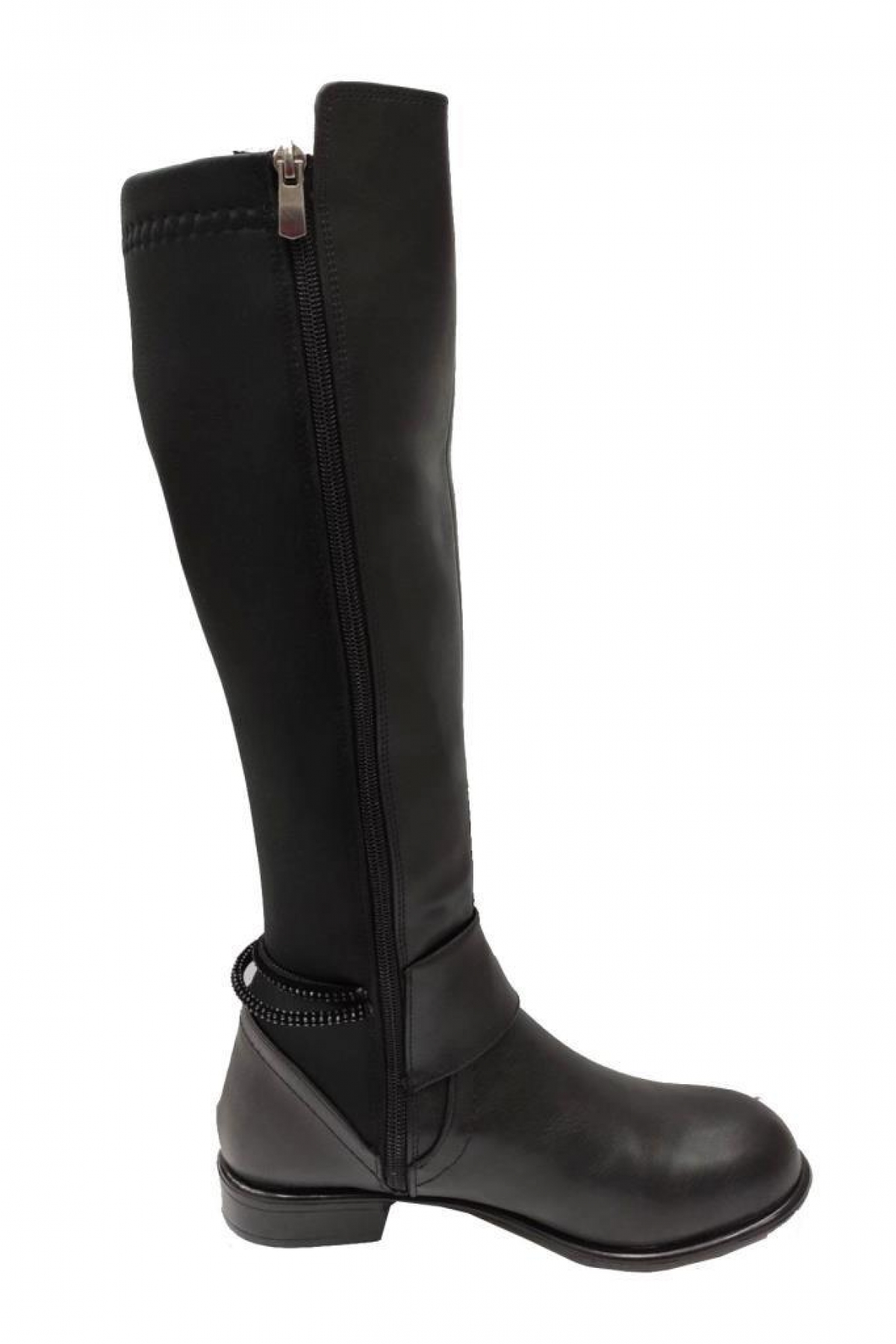 505 Deri Sıcak Astar Fermuarlı Kadın Çizme - Görsel 2