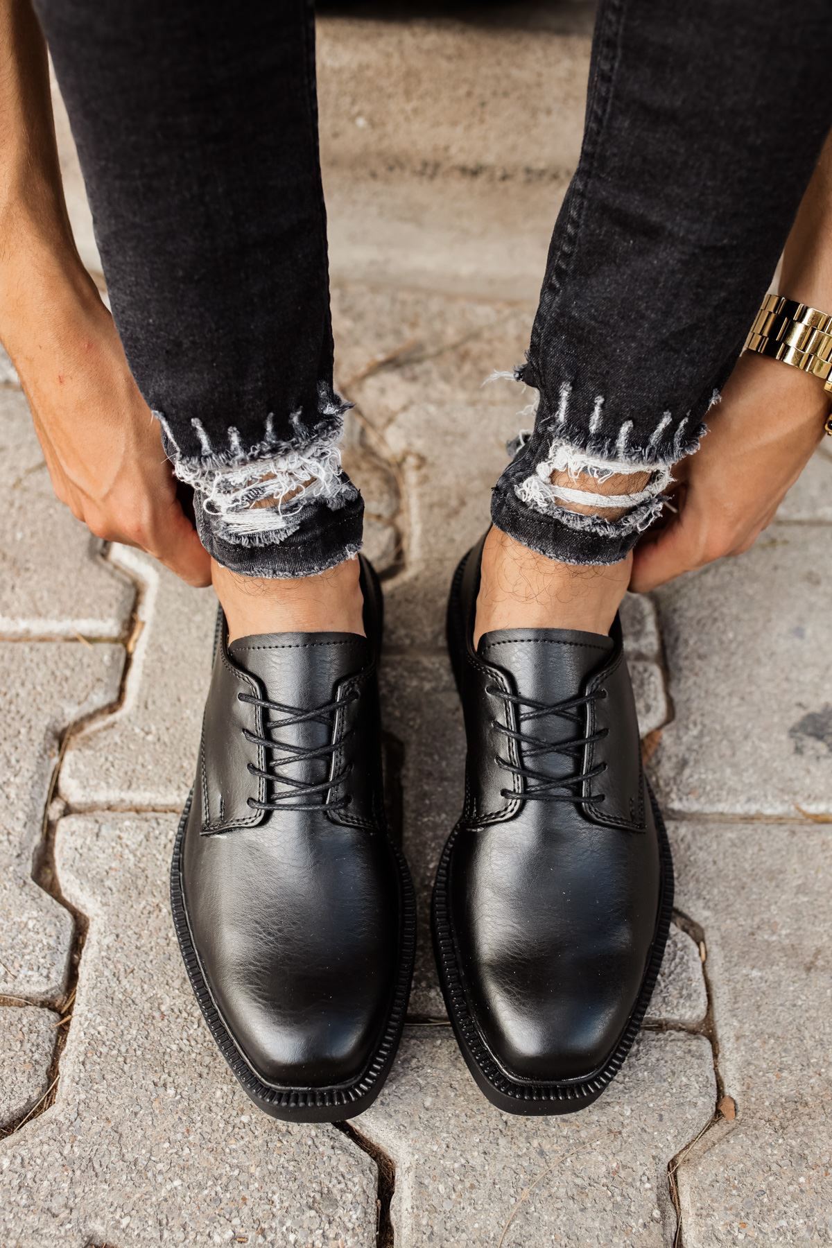 CH001 FST Classic Lace Erkek Ayakkabı SIYAH - Görsel 4