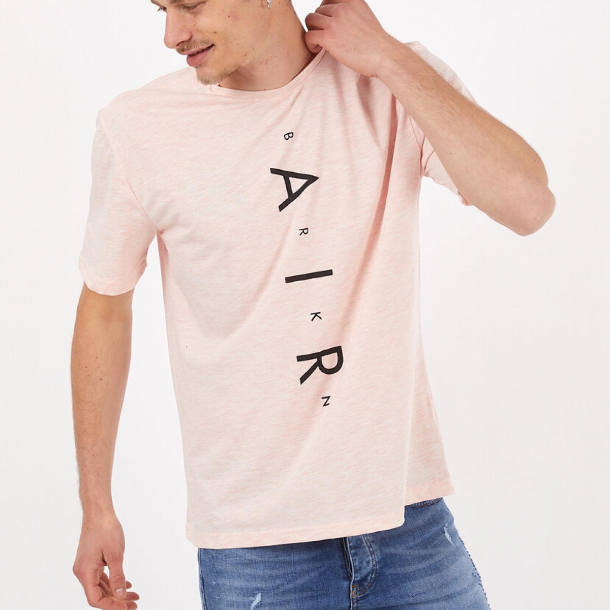 Flo Erkek Basic Oversize Air Baskılı Kısa Kol T-Shirt. 2
