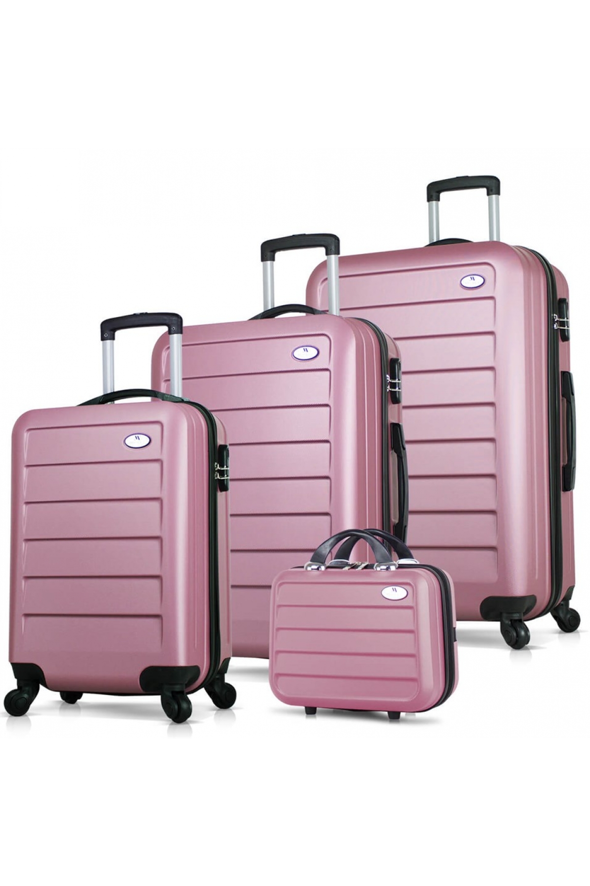 Ruby Abs Kabin Orta Büyük ve Makyaj Boy Rose Gold 4'lü Travel