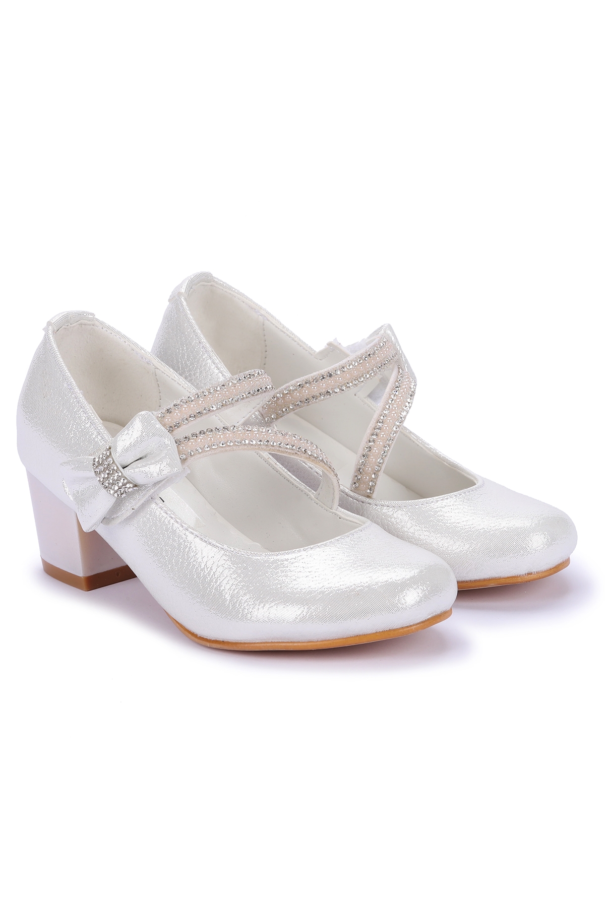 Aisha Günlük Kız Çocuk 4 Cm Topuklu Abiye Ayakkabı Sedef - Görsel 4