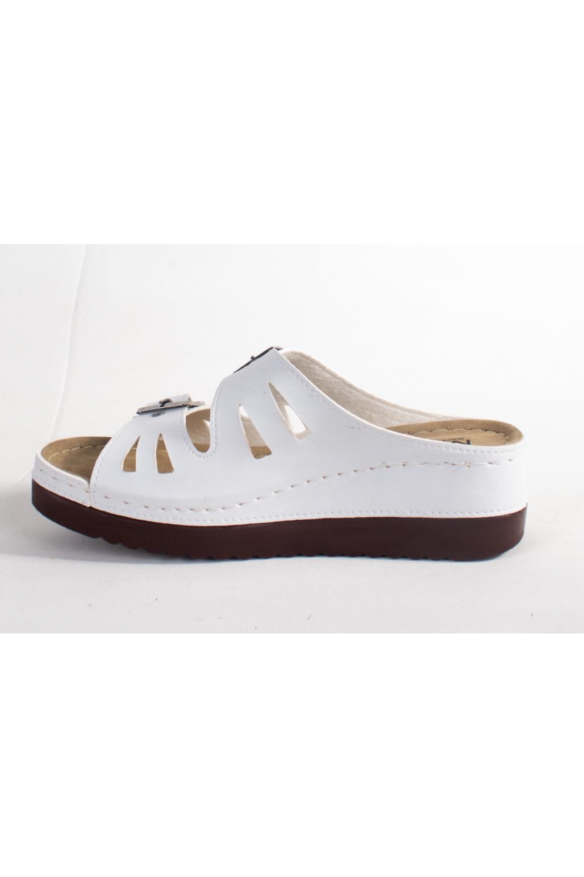 DZA37-3001 Beyaz Günlük Ortopedik Kadın Terlik - Görsel 4
