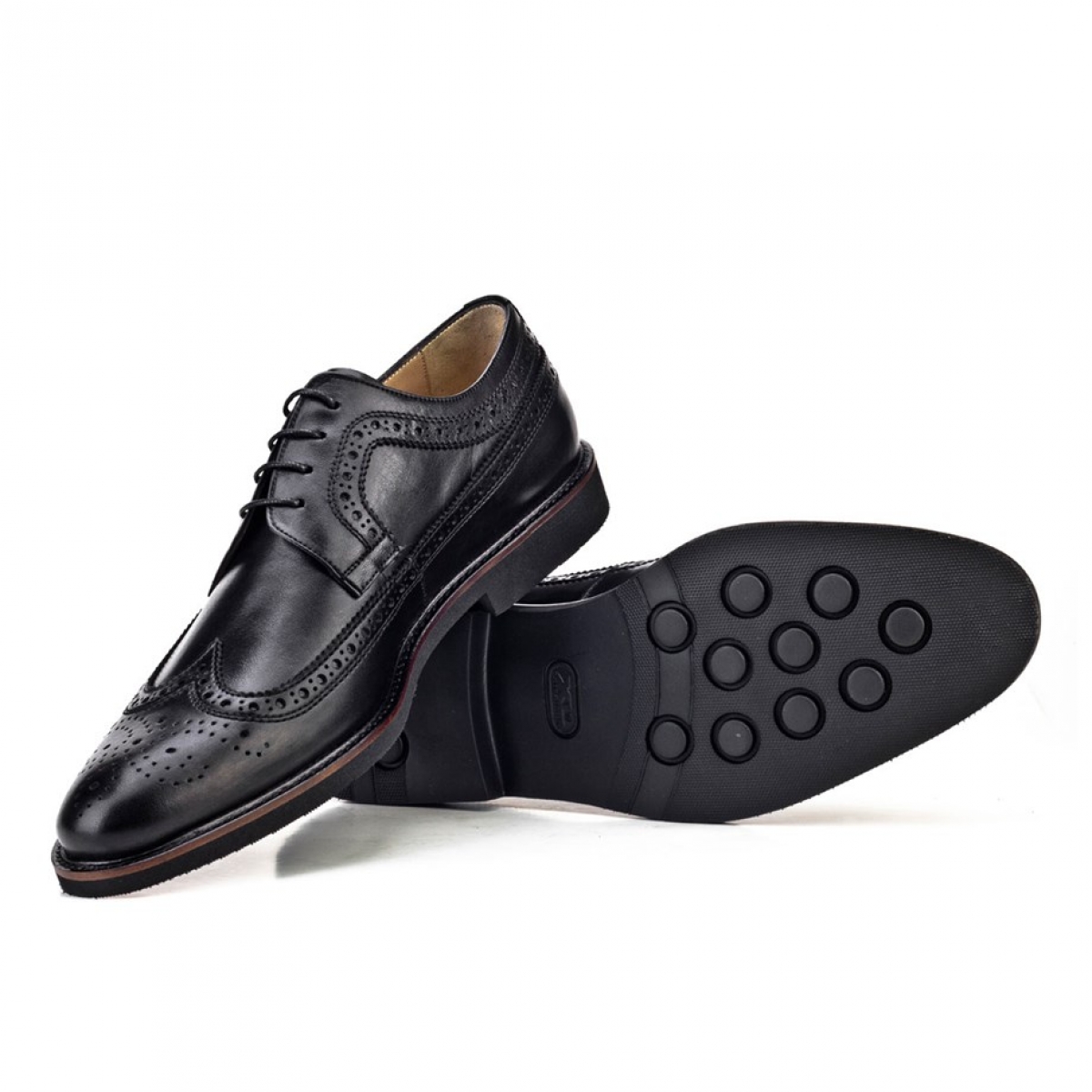 Flo Hakiki Deri Siyah Bağcıklı Erkek Klasik Ayakkabı. 3