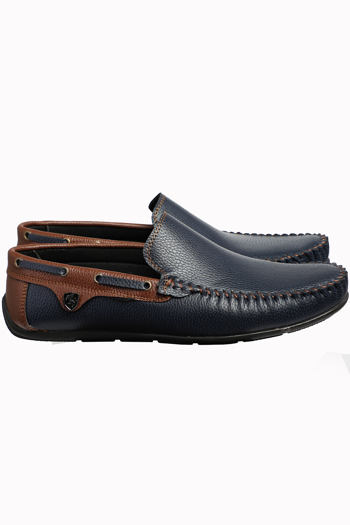 Erkek Rog Loafer Ayakkabı Rog Lacivert Taba - Görsel 4