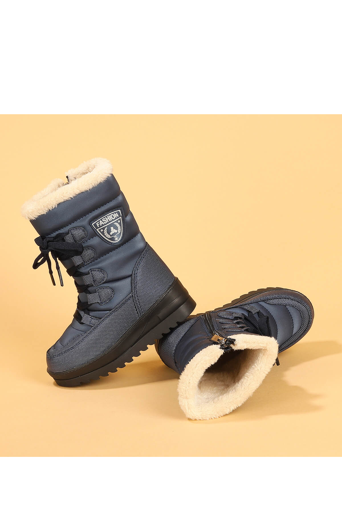 Twingo 995 İçi Termal Kürklü Kız Çocuk Kar Botu Ayakkabı LACİVERT - Görsel 3