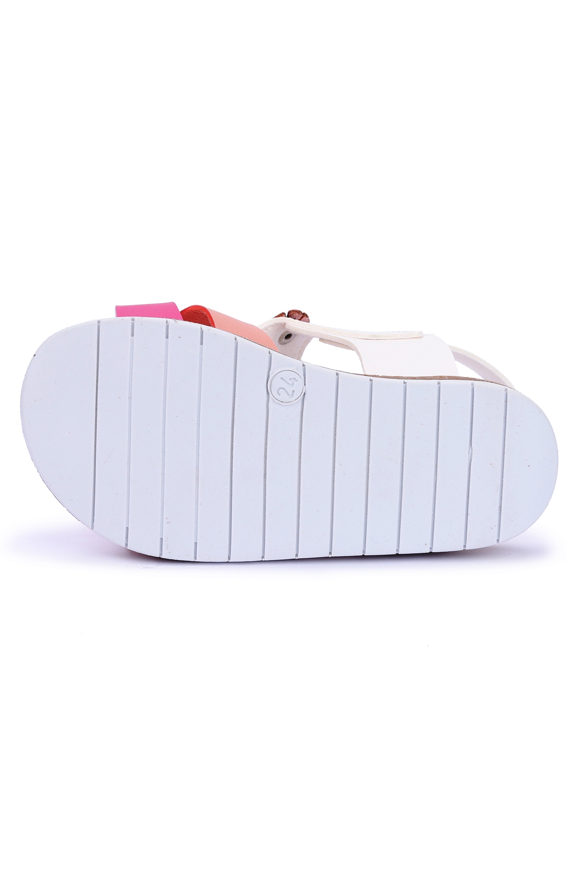 Kiko Şb 2680-86 Orto pedik Kız Çocuk Bebe Sandalet Terlik Beyaz Fuşya - Görsel 3