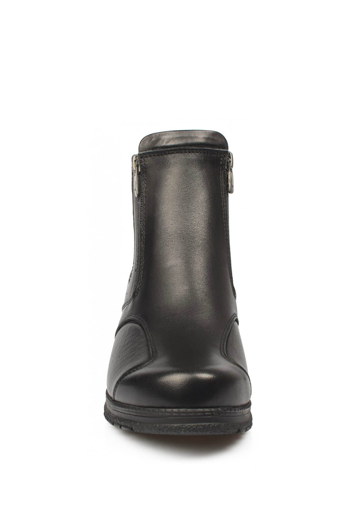 25652 Cift Fermuarlı Comfort Siyah Kadın Bot - Görsel 4