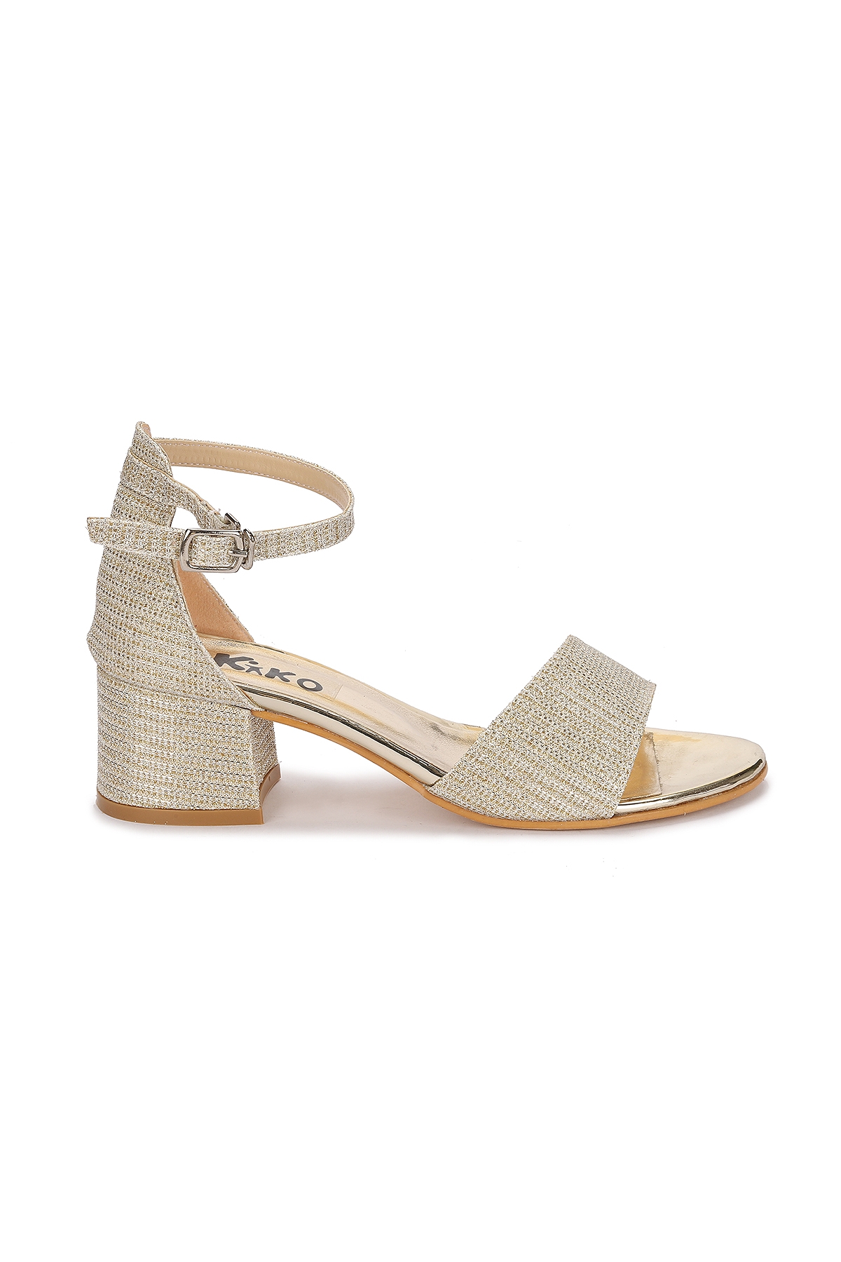 Kiko 769 Çupra Günlük Kız Çocuk 3 Cm Topuk Sandalet Ayakkabı ALTIN - Görsel 3