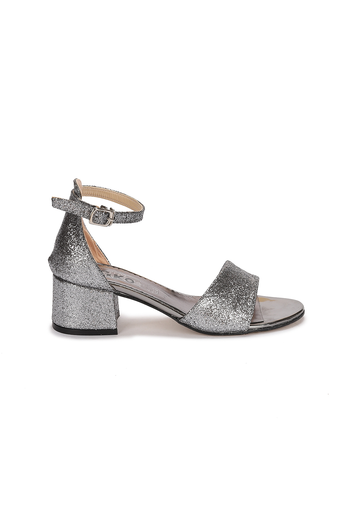 Kiko 769 Kum Simli Günlük Kız Çocuk 3 Cm Topuk Sandalet Ayakkabı PLATİN - Görsel 3