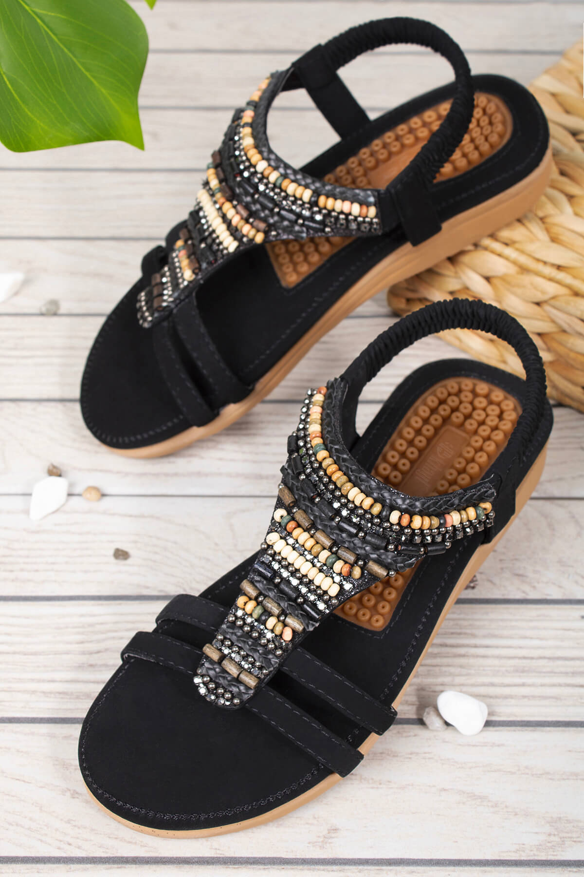 Rebeca Anatomik Guja Fashion Taşlı Günlük Kadın Sandalet - Görsel 3