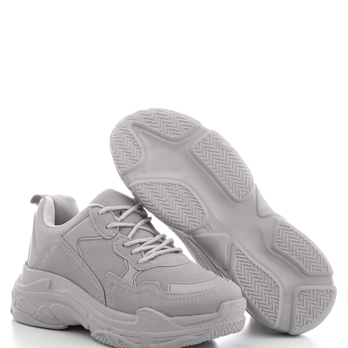 Kadın Gri Süet Spor Ayakkabı Bls-Q - Görsel 4