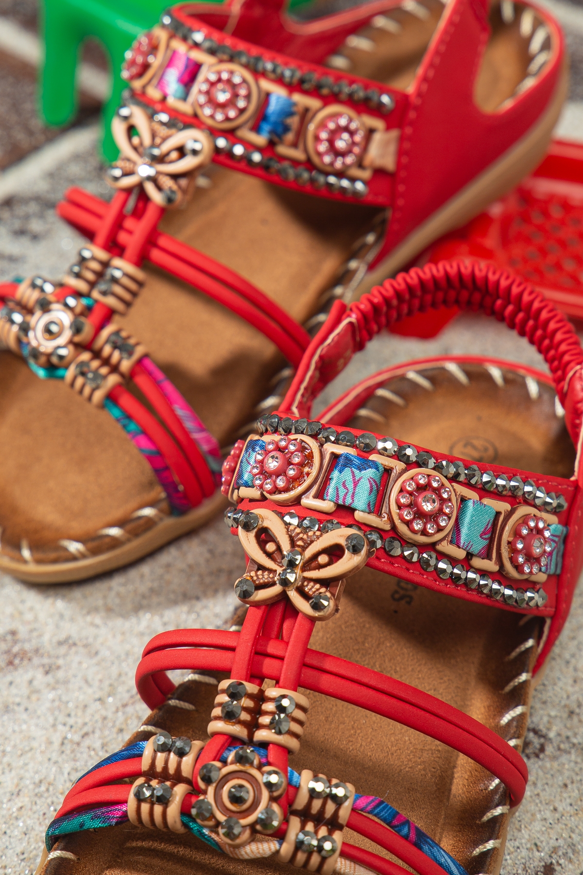 Cindy Anatomik Fashion Taşlı Çocuk Sandalet - Görsel 3