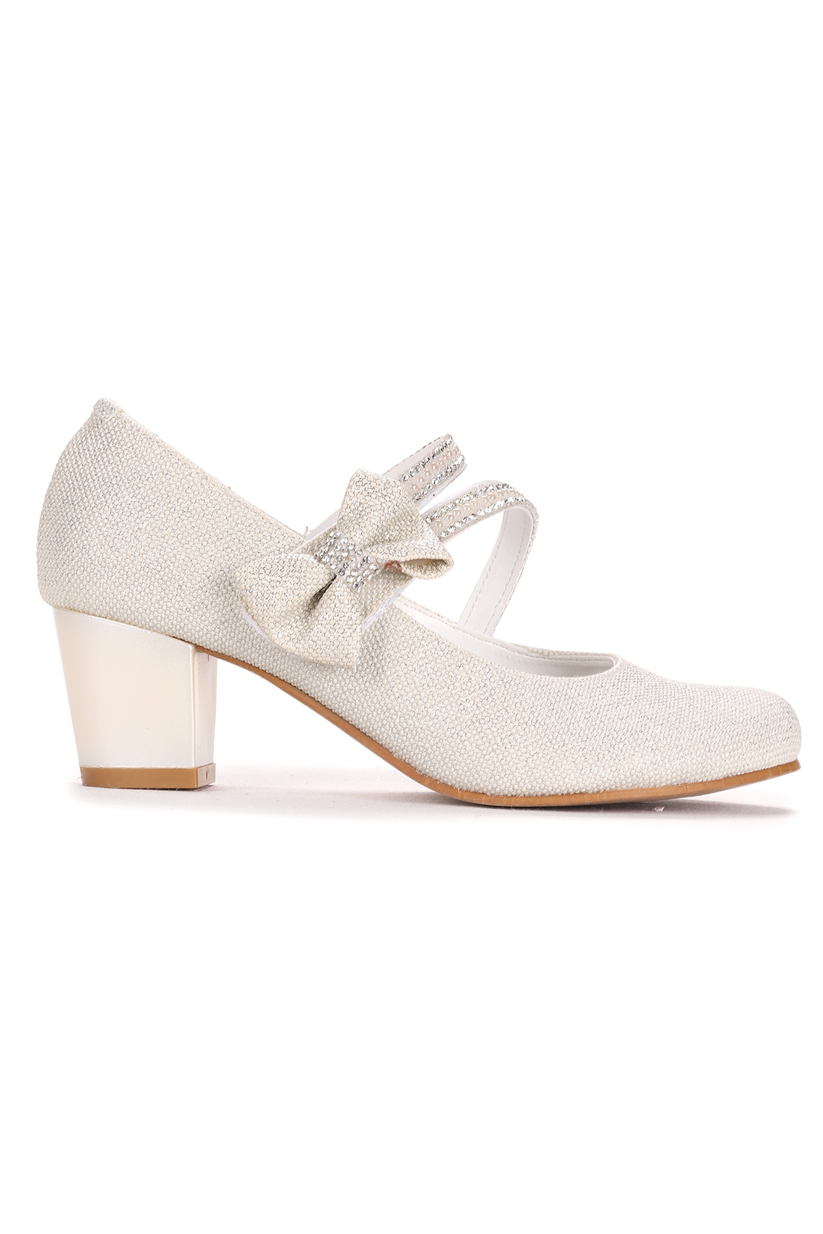 Aisha Günlük Kız Çocuk 4 Cm Topuklu Abiye Ayakkabı Sedef - Görsel 5