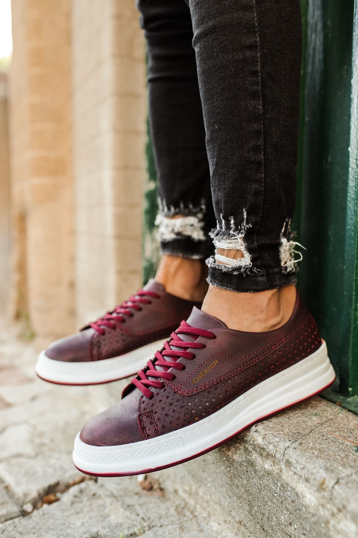 CH043 CBT Cowien Erkek Ayakkabi BORDO - Görsel 3