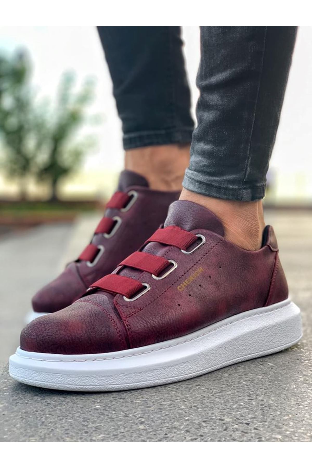 CH253 CBT Mirror Non Erkek Ayakkabı BORDO - Görsel 4