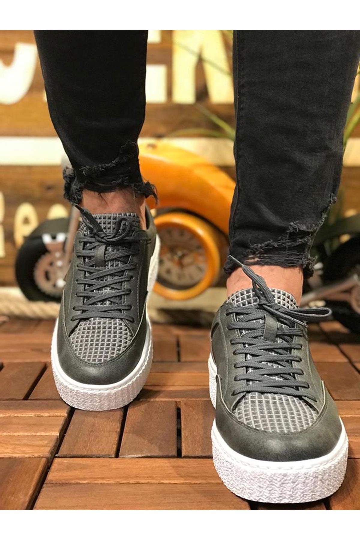 CH017 FBT Pyramid Erkek Ayakkabı ANTRASIT - Görsel 3