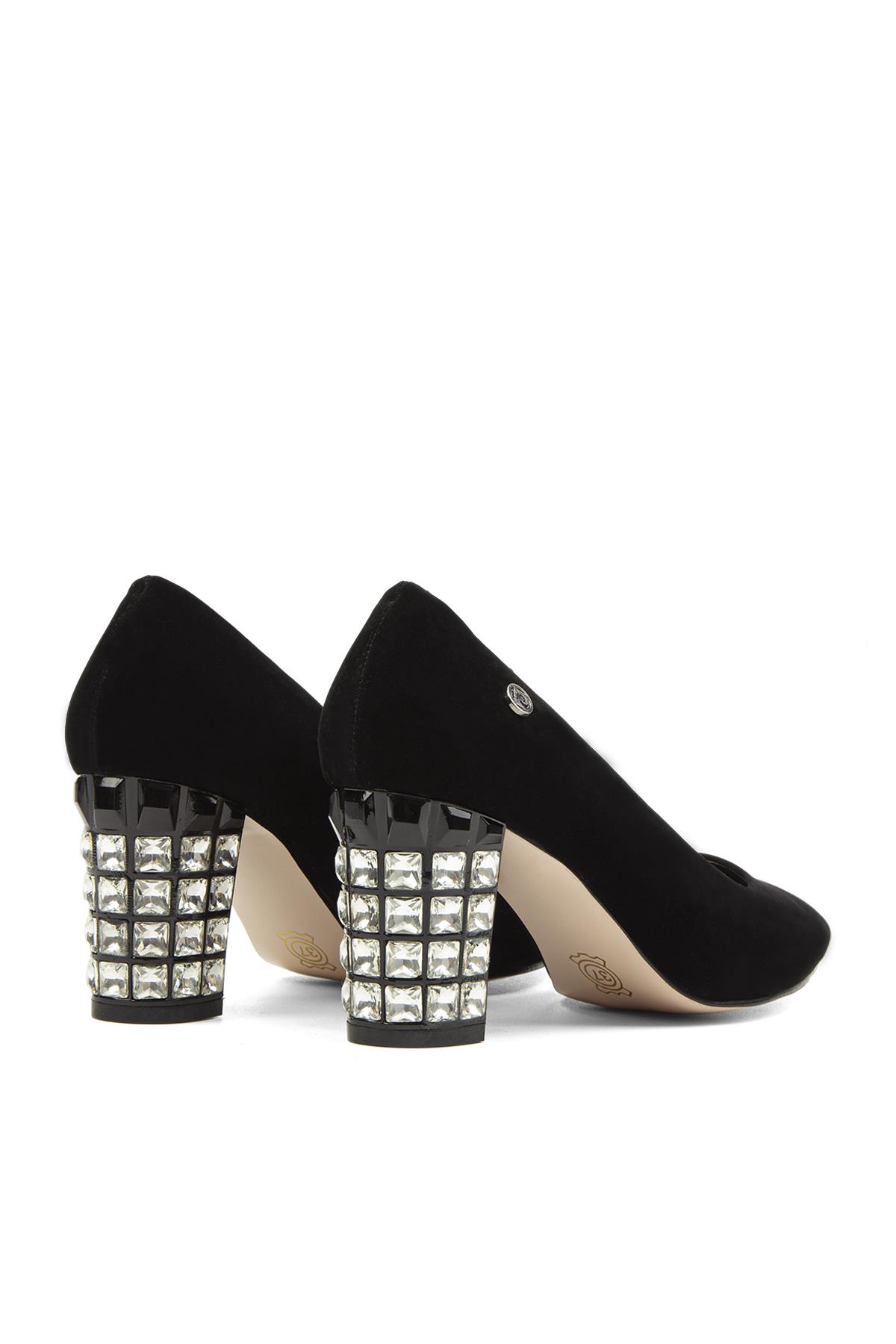 ® | PC-51201 - 3478 Süet Siyah - Kadın Topluklu Ayakkabı - Görsel 5