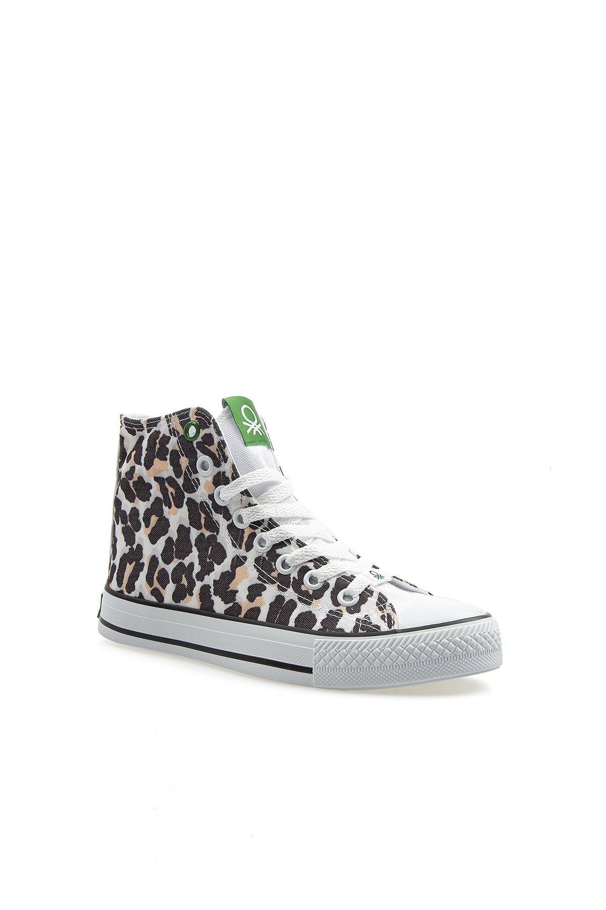 ® | BN-30190 - 3374 Beyaz - Leopar Kadın Sneaker - Görsel 3