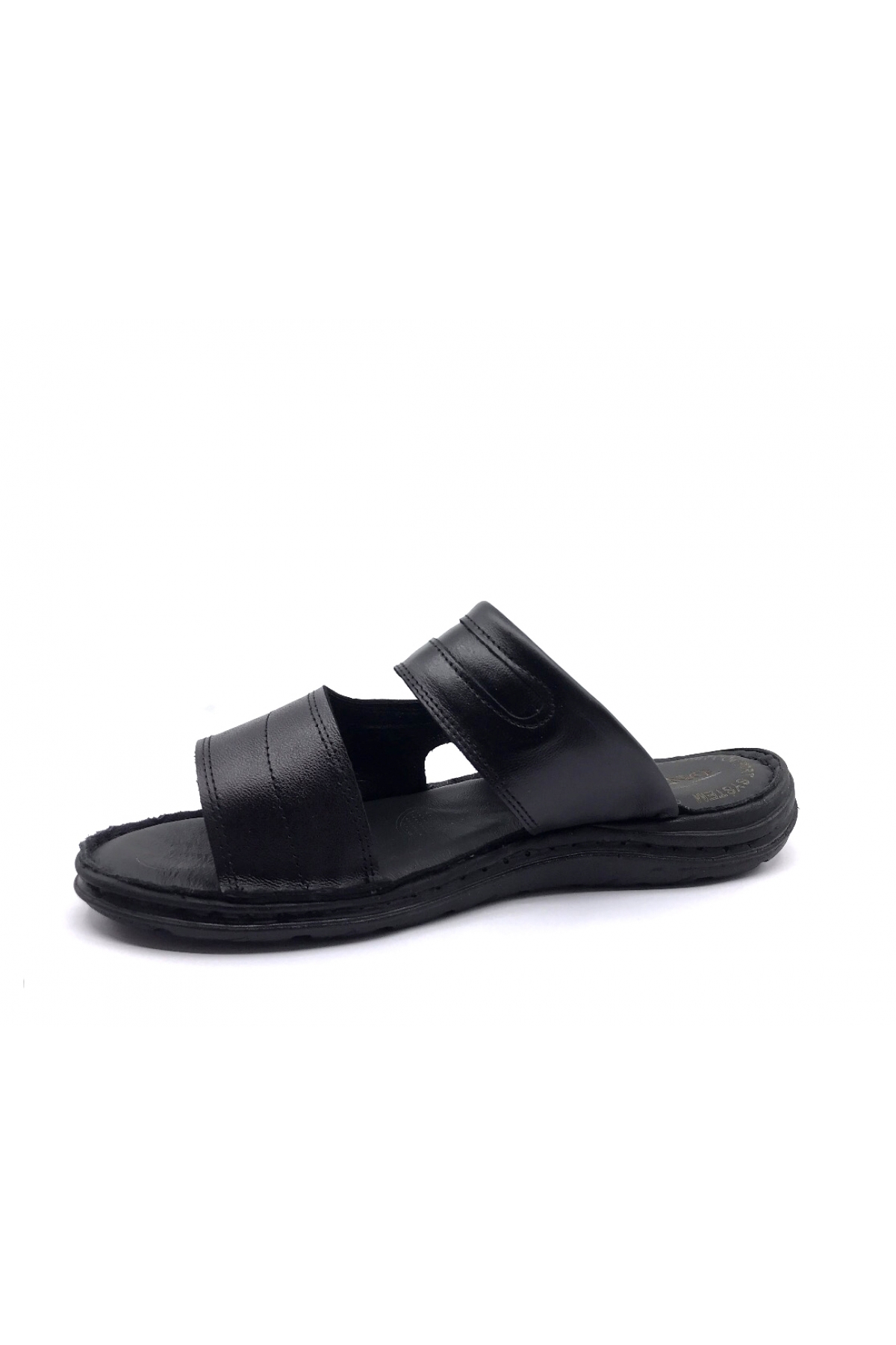 3511 Confort Deri Siyah Erkek Terlik - Görsel 4
