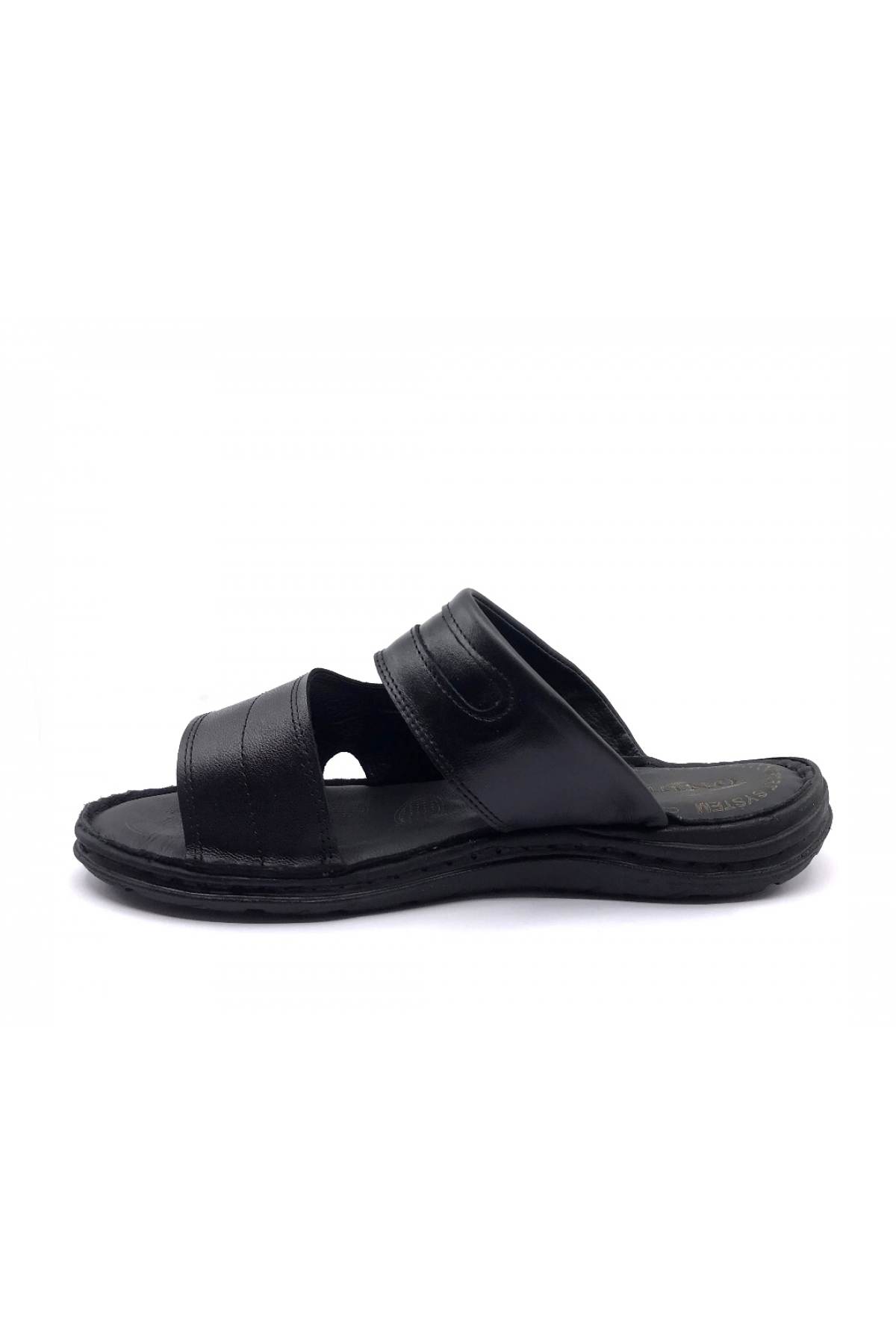 3511 Confort Deri Siyah Erkek Terlik - Görsel 5