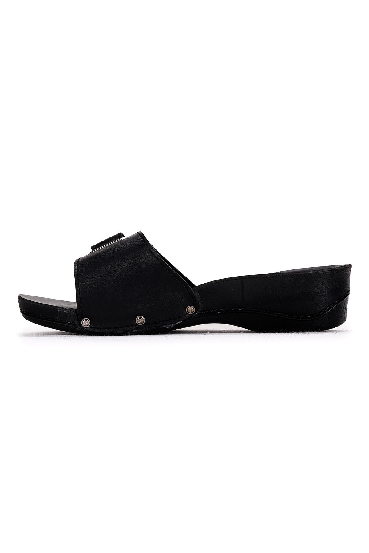 Günlük 4 Cm Topuklu Jelli Kadın Terlik Ary 68-787 Siyah - Görsel 6