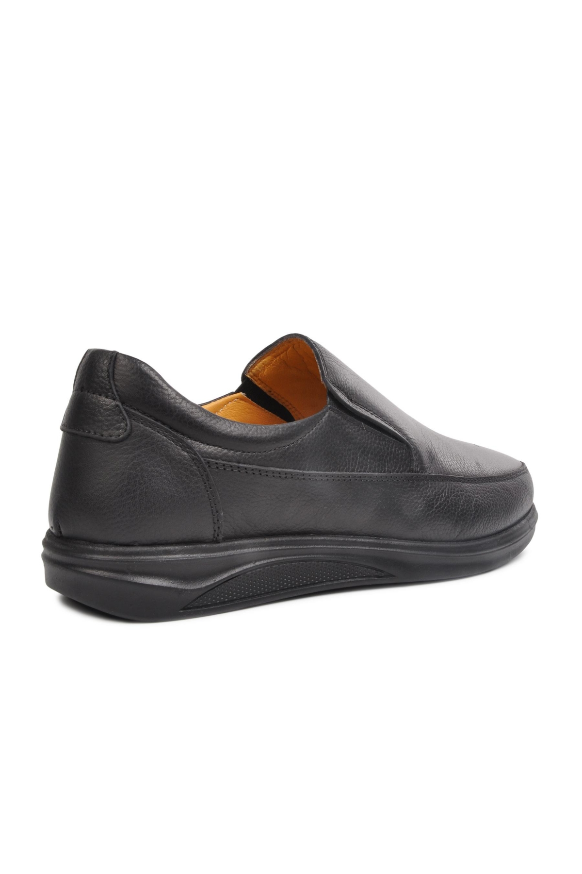 472 Siyah Erkek Hakiki Deri Slip On Ayakkabı - Görsel 5