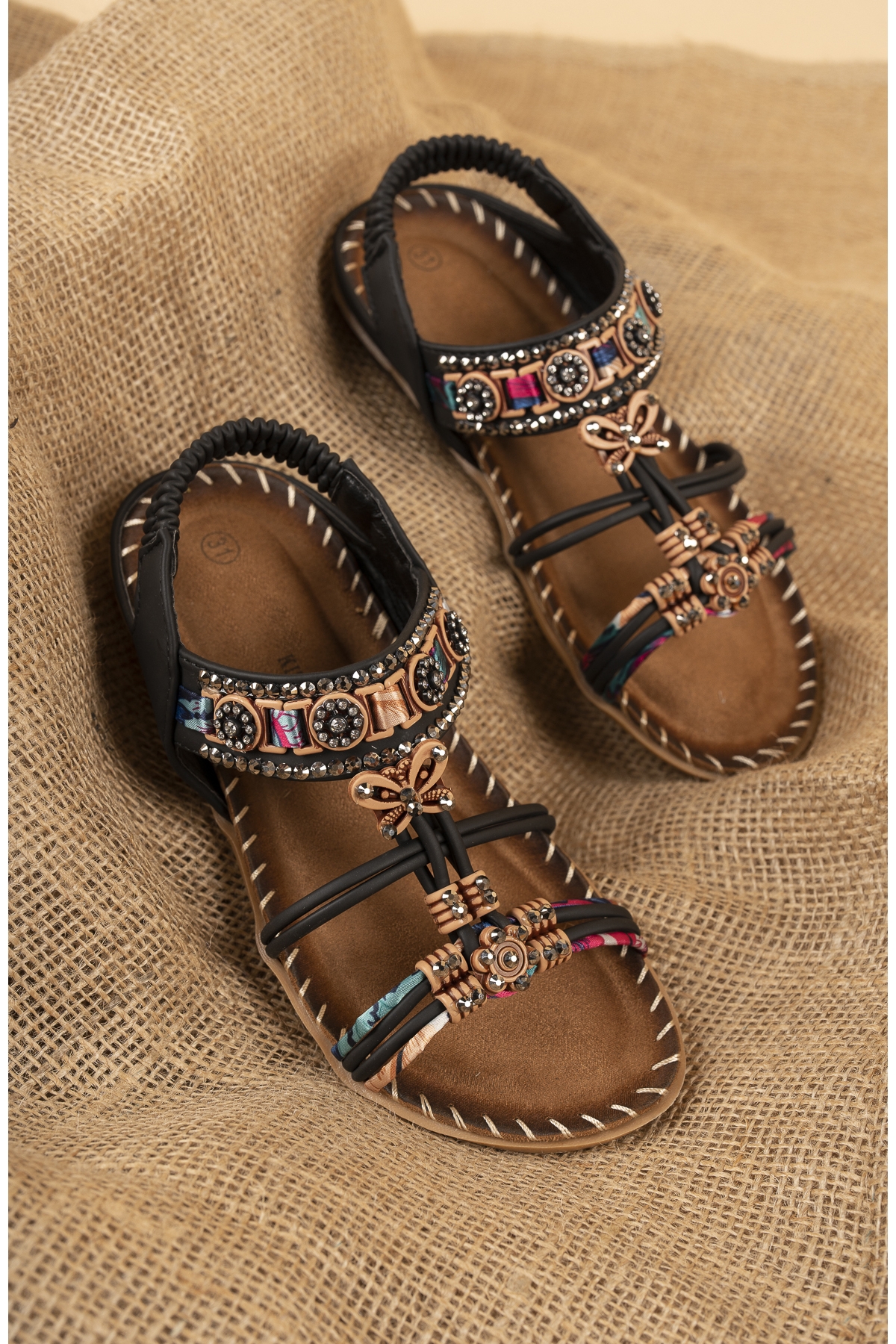 Cindy Anatomik Fashion Taşlı Çocuk Sandalet - Görsel 3