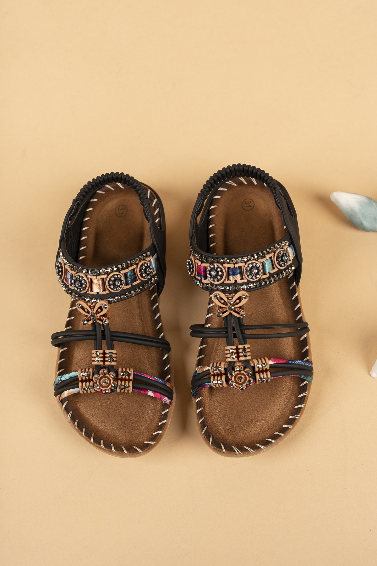 Cindy Anatomik Fashion Taşlı Çocuk Sandalet - Görsel 2