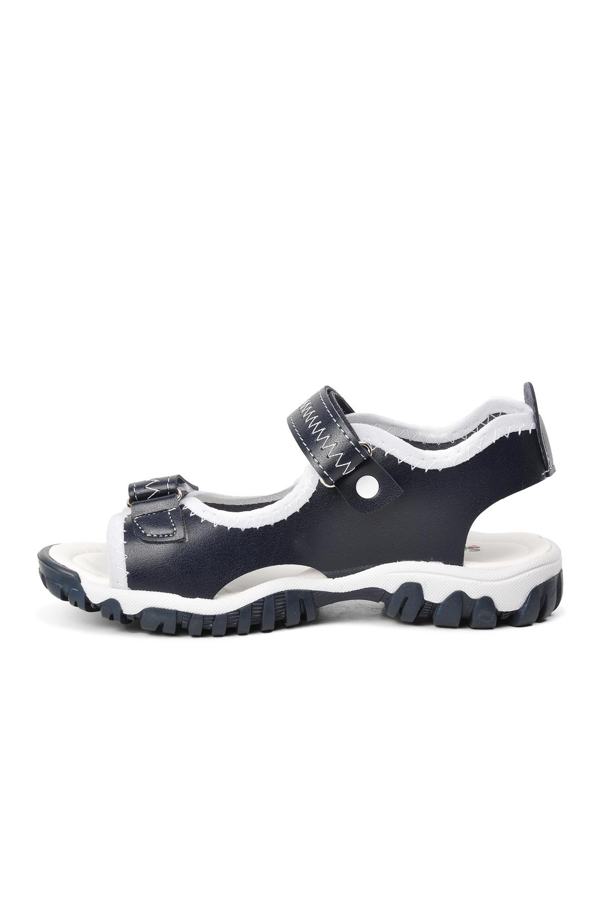 22Y05-F Mavi-Kırmızı Cırtlı Erkek Çocuk Sandalet - Görsel 3