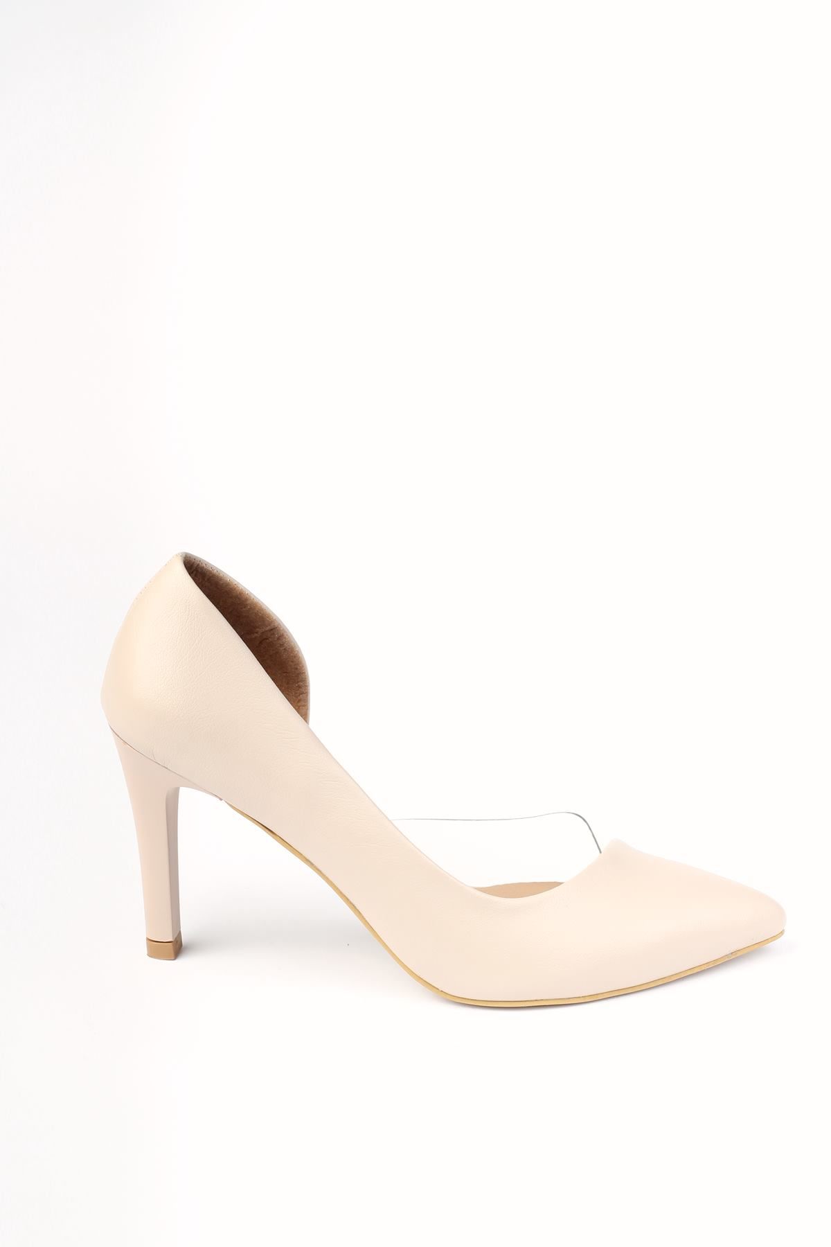 Ten Rugan Yanı Açık Şeffaf Stiletto Topuklu Ayakkabı - Lotus - Görsel 3
