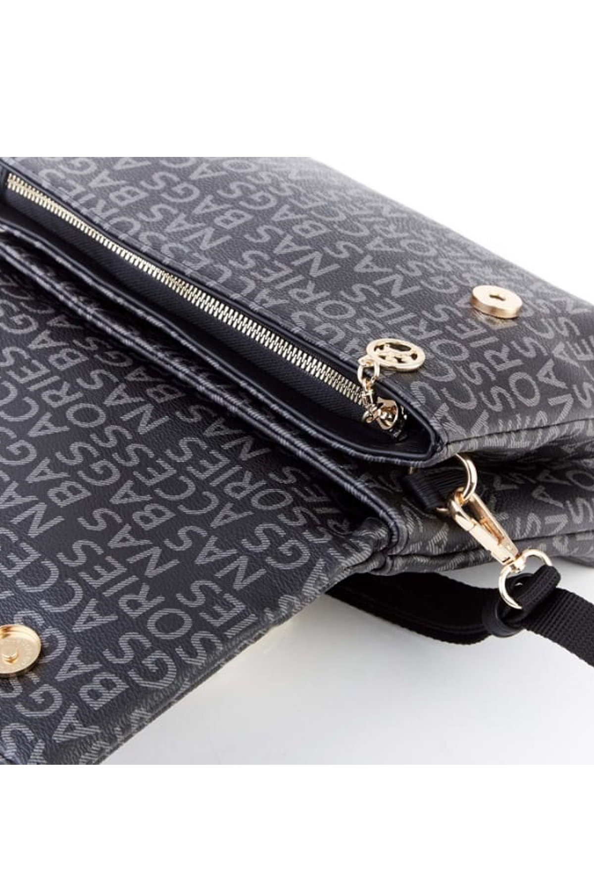 nas bag-1100 yazılı kadın omuz çanta SİYAH Fiyatları | Flo