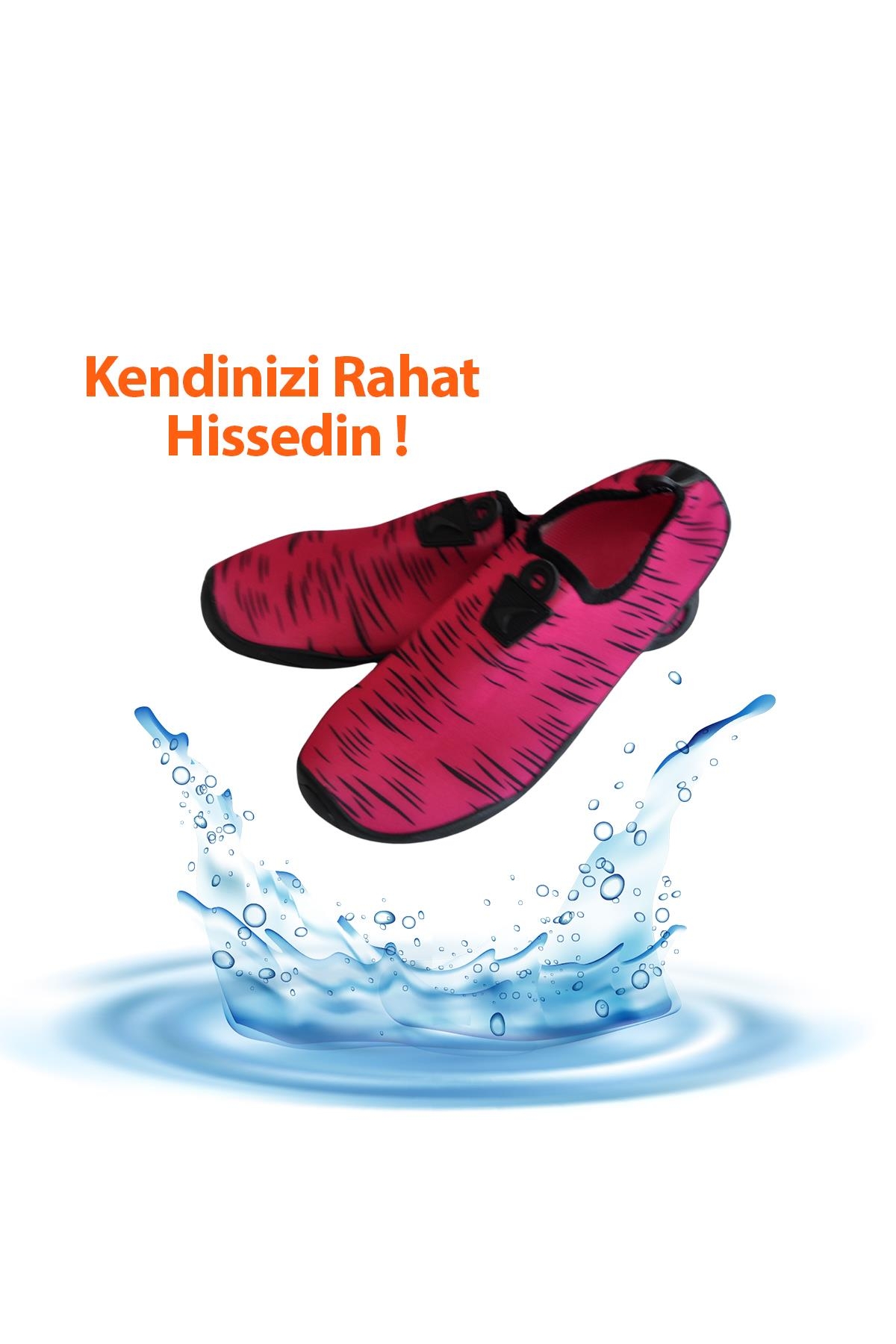 Black Deer Hayal Pembe-Siyah Çok Amaçlı Plaj ve Deniz Ayakkabısı - Görsel 6