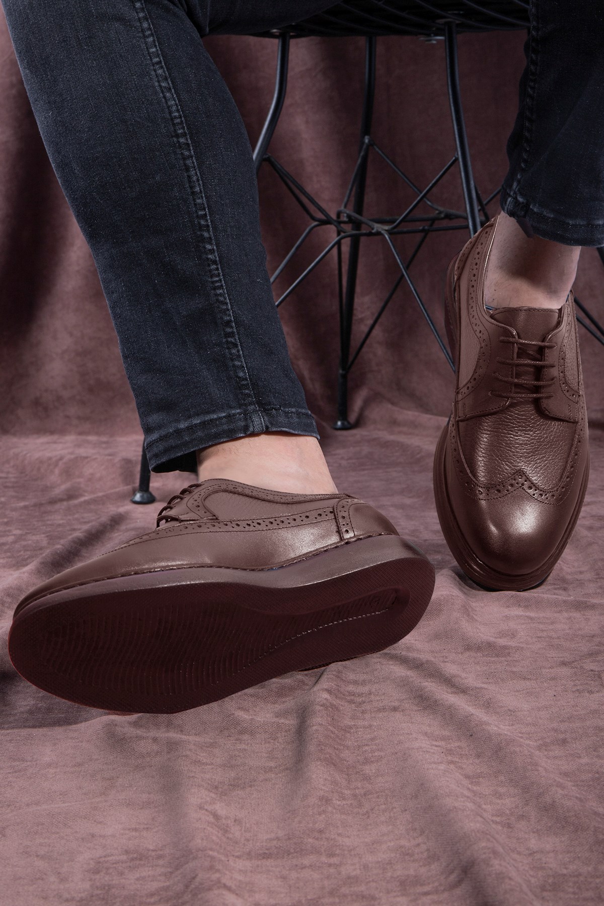 Lusso Hakiki Deri Erkek Günlük Klasik Ayakkabı, Hakiki Deri Klasik Ayakkabı, Derby Klasik - Görsel 6