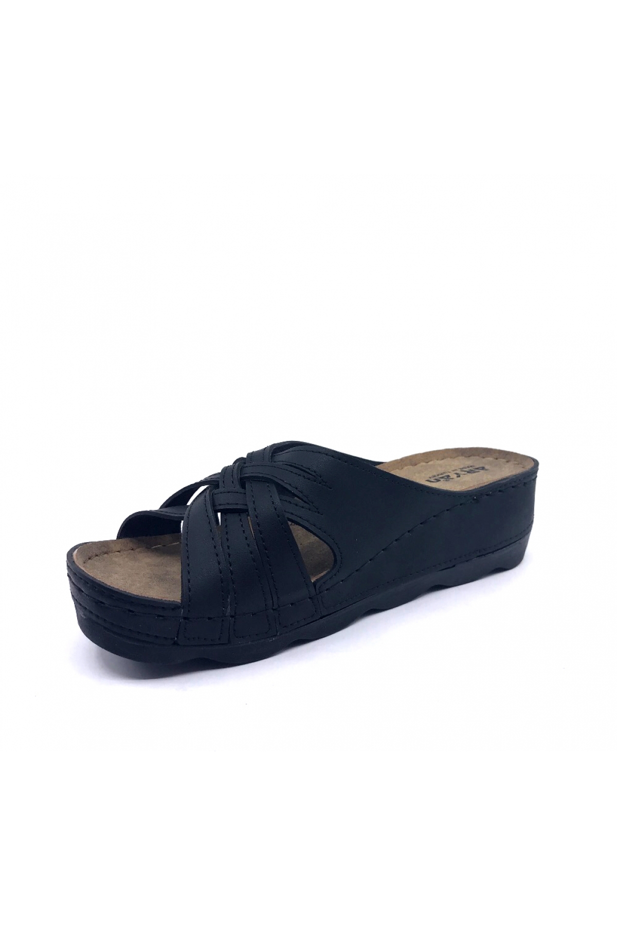 37-449 Siyah Orta Pedik Yazlık Kadın Günlük Terlik - Görsel 4
