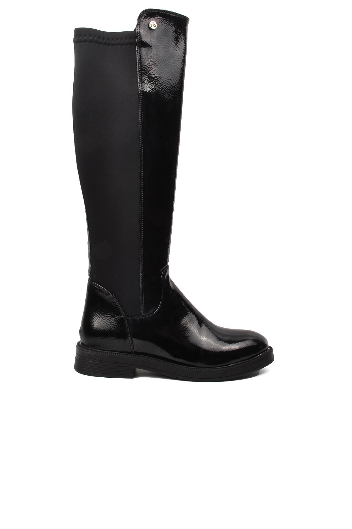 Pc-52066 Siyah Kırışık İçi Polarlı Kadın Çizme - Görsel 3